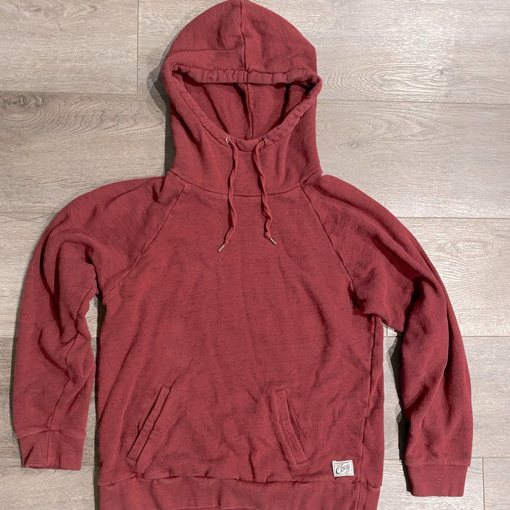 Burgundy Obey hooded sweatshirt